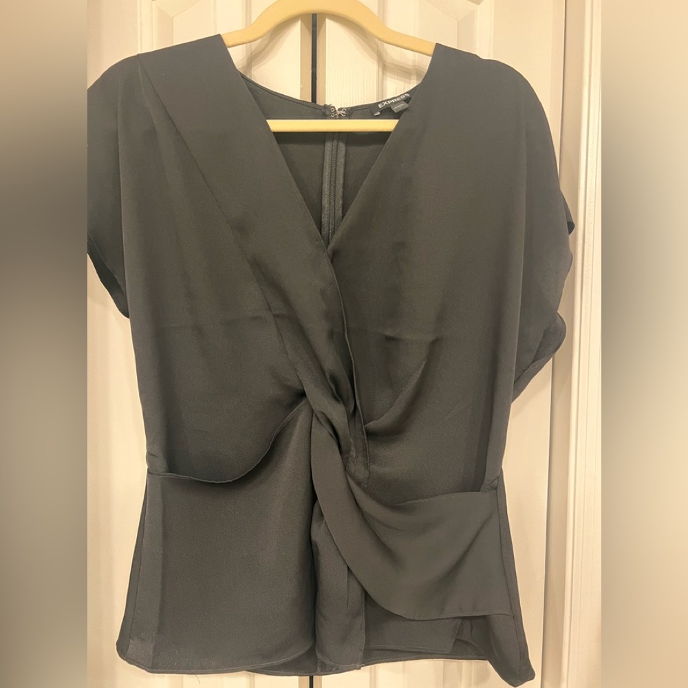 Express Black Wrap Blouse